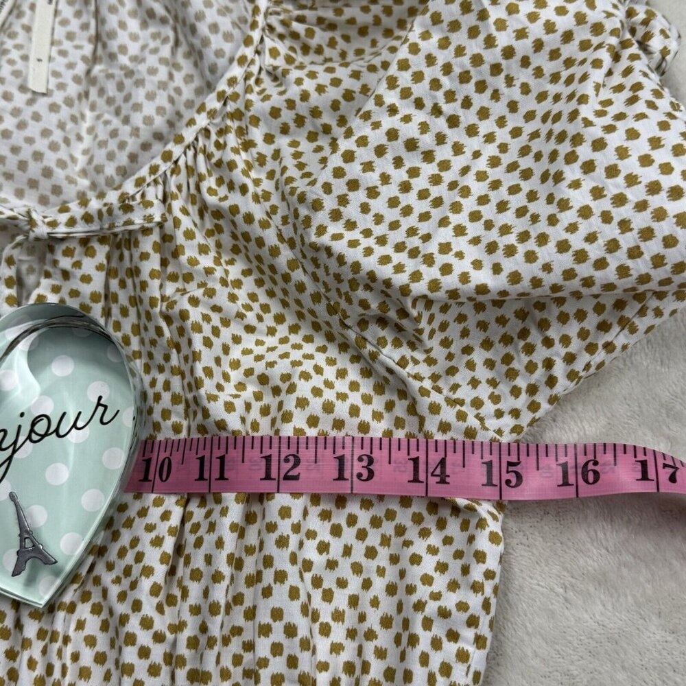 ANTHROPOLOGIE Somerset Puff Sleeve Edition Neutral Motif S Small - Picture 9 of 11